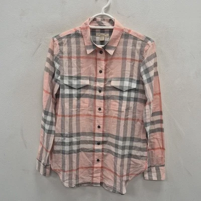 Camisa Burberry Brit Rosa a Cuadros Nova Manga Larga Damas Talla XS Para Mujer Foto 1 de 4