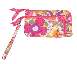 Portafoglio da polso VERA BRADLEY Clementine trapuntato floreale rosa viola multi ritirato - Foto 1 di 4