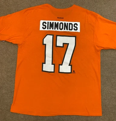 Reebok Philadelphia Flyers Shirt Mens 2XL Wayne Simmonds #17 NHL Short Sleeve - Image 1 of 4