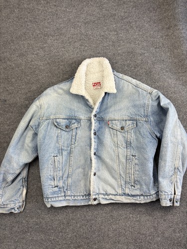 SUPREME Giacca camionista sherpa vintage Levis uomo XL denim made USA coperta foderata anni 90