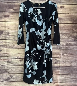 INC International Concepts Dress Women’s XS Floral Print Blue Faux Wrap  - Picture 1 of 9