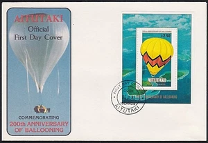 AITUTAKI 1983 Ballooning mini sheet on FDC................................A5729a - Picture 1 of 1
