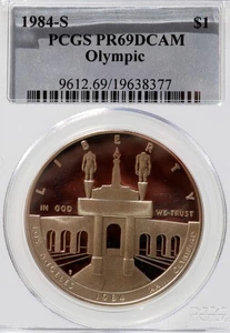 USA Olympic 1984-S Commemorative Silver Dollar PCGS PF69UCAM - Picture 1 of 2