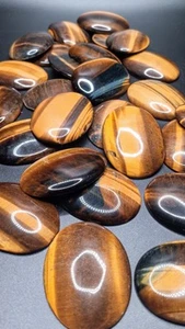 Tiger Eye Oval Cabochon Gemstone 30mm x 22mm Jewelry Making Wire Wrap 40 Pcs NEW - Picture 1 of 3