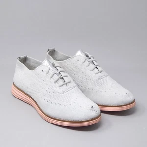 Zapatos Cole Haan Original Grand Oxfords Stitchlite Gris Claro Rosa Suela Talla 6B - Imagen 1 de 10