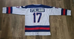 Jack O'Callahan 1980 Miracle On Ice USA Hockey genäht weiß CUSTOM Trikot Größe M - Bild 1 von 7