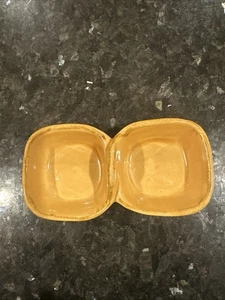 World Market Pottery Yellow Made In Italy Divided Double Bowls Dip Bowls - Picture 1 of 4