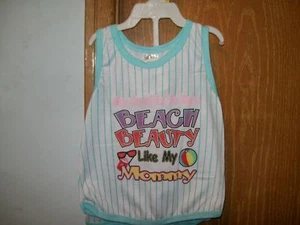 WCK 12 meses My Goal is to Beach Beauty Like My Mommy 2 piezas sin mangas verano - Imagen 1 de 5