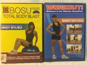 2 Mindy Mylrea DVD lot Bosu Total Body Blast Workout Ultimate Sweatfest exercise - Picture 1 of 4