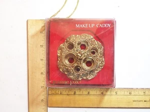 Home MAKUP CADDY JEANNE FOX GOLD FINISH 3 1/2 DURCHMESSER 6 TASCHEN NEUER ALTER BESTAND NOS BOX - Bild 1 von 13