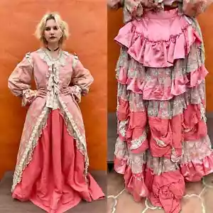 Reproduction Victorian Bustle Dress Historical Costume Ballgown Gilded age - Picture 1 of 9