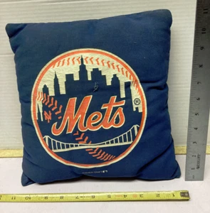NEW YORK METS Throw Pillow Blue Orange 10"x10" - Picture 1 of 3