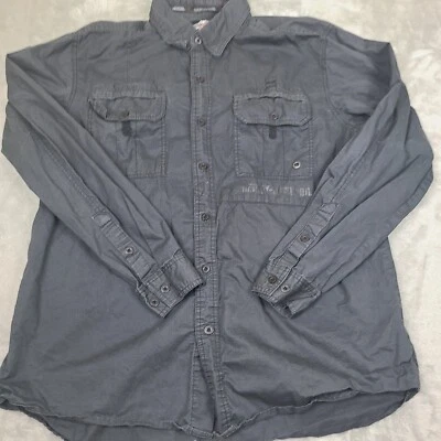 Harley-Davidson Shirt Men's 2XL Black Long Sleeve Button Down Eagle Graphic - Image 1 of 4