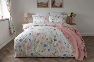 Juego de funda nórdica colorida floral rica en algodón con opción de cortinas y colcha - Imagen 1 de 20