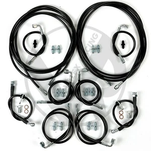 Black Front & Rear Brake Line Replacement Kit For 96-00 Honda Civic w/rear drum - Picture 1 of 6