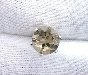 8mm Round Natural Smoky Quartz Tie Tack Gemstone Gem Stone Silverplated EPTT212 - Picture 1 of 2
