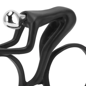Black Cycling Sculpture, Resin Bike and Rider Statues Ornament Inspirational ... - Picture 1 of 9