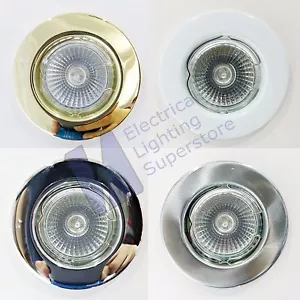 10 x MR16 12V LOW VOLTAGE FIXED DOWNLIGHT DOWNLIGHTER SPOTLIGHT RECESSED CEILING - Picture 1 of 12