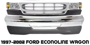 Bumper Face Bar And Grille Kit with Lights For 1997-2002 Ford Econoline Wagon - Picture 1 of 10
