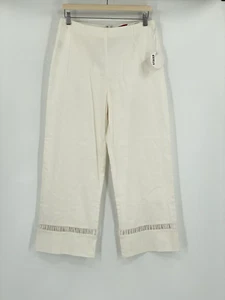 Staud Womens White Linen Blend Pine Cropped Pants Sz 10 - Picture 1 of 5