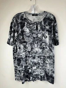 Diesel Streetwear T-Shirt Floral Black Gray Print Size Large Short Sleeve - Picture 1 of 10