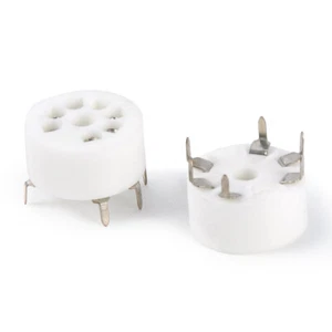 2pcs Mini 6pin Tube Socket Ceramic PCB Top Valve Base Audio Amp for Vacuum Tube - Picture 1 of 6