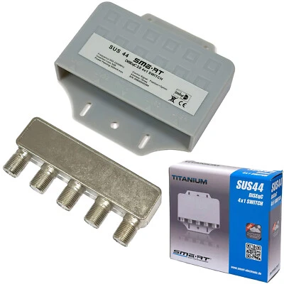 Verteiler DiSEqC Schalter 4/1 Switch 4x1 Umschaler Outdoor HDTV Smart Titanium - Bild 1 von 4