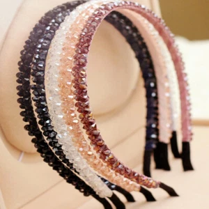 Womens Girls Charm Crystal Head Hoop Headband Elegant Hairband Hair Accessories - Picture 1 of 32