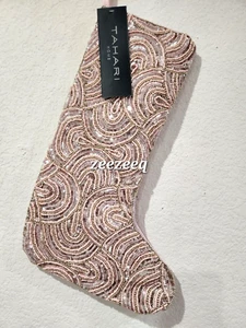 Tahari Weihnachten Urlaub rosa Perlen Pinkmas Strumpf 22" NEU - Bild 1 von 3