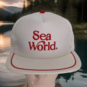 Vintage Sea World Trucker Mütze weiß Mesh Snapback Cap San Diego Kalifornien neu aus altem Lagerbestand - Bild 1 von 7