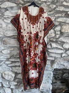 RRP £89 MONSOON New Kaftan Maxi Dress Kimono Beach Paisley Cover Up Size 16-18 - Picture 1 of 17