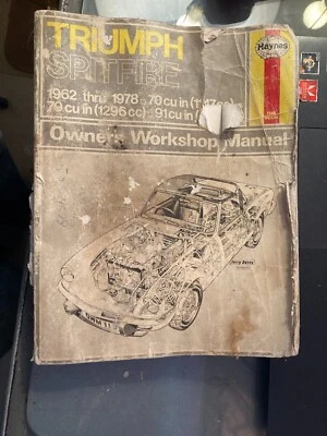 Manuale Di Officina Per Proprietari Triumph Spitfire 1962-1978 Di Haynes - Immagine 1 di 4