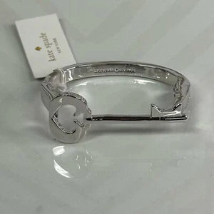 NWT Kate Spade Charming Key Bangle Silver Hinge Bracelet - Picture 1 of 6