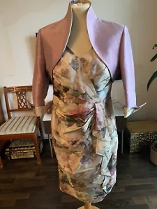 John Charles Kleid m.Bolero Gr. 12 UK D38 bunt flieder Hochzeit Brautmutter - Bild 1 von 23