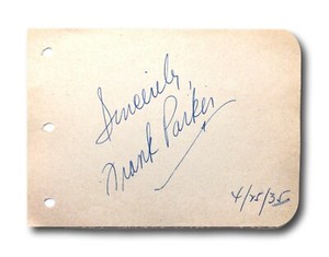 Frank Parker Hand Signed Album Page Cut JSA COA Autograph Naked Ape Actor
