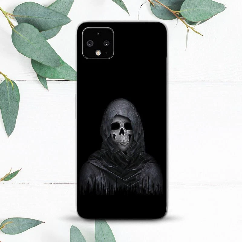 死亡哥特式骷髅恐怖黑色保护壳 适用于谷歌 Pixel 2 3 3a 4a 5 6 7 8 XL — 第 1/1 张图片