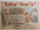 7-Up Ad: Fresh Up With Seven-Up ! Family Reunion ! 1950's  7 x 10 inches