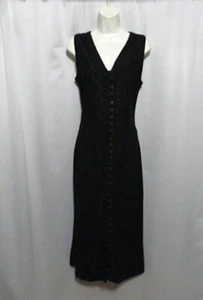 Soft Surroundings Dress Long Sleeveless Embroidered Rayon Black Size XS - Imagen 1 de 7