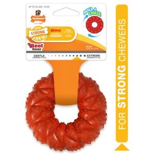 Nylabone Strong Chew Ring Braided Chew Toy for Dogs Beef, Medium/Wolf