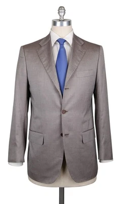 Kiton Light Brown Herringbone Suit - 42/52 - (UA896F1928L7) - Image 1 of 4