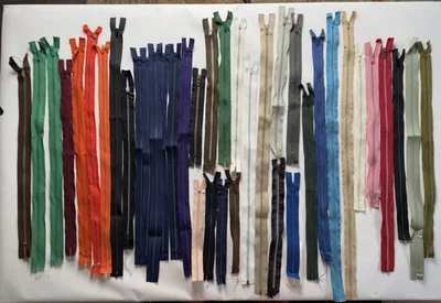 CREMALLERAS Vintage Garra Metal Algodón Asst Costurera Color Mixto Talla Lote 39 Foto 1 de 4