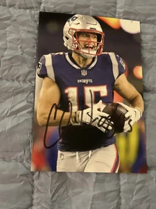 New England Patriots CHRIS HOGAN signed 4x6 Foto NFL FOOTBALL AUTOGRAMM - Bild 1 von 1