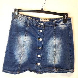 Hot Kiss Skylar Skirt Denim Mini Skirt Juniors  Size L - Picture 1 of 6