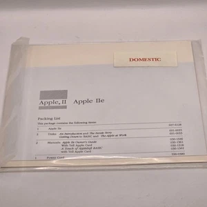 Apple IIe 1986 Packing List Registration Card Warranty Original Logo Stickers - Picture 1 of 7