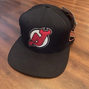 Vintage New Jersey Devils Starter NHL Wool Blend Deadstock NWT Strapback Hat Cap - Picture 1 of 5