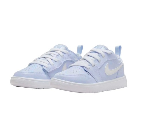 Scarpe bambino Air Jordan 1 basse taglia 3Y Cobalt Bliss grigio neutro bianco