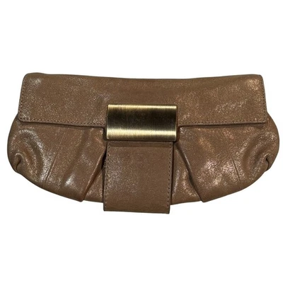 Bolsa de mão KOOBA bronze couro metálico bolsa de festa à noite bege pó dourado - Imagem 1 de 4