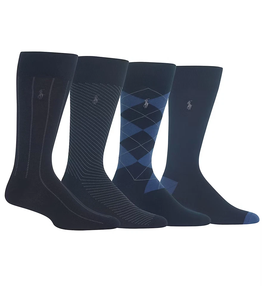 Polo Ralph Lauren 8667PK Classic Flat Knit Crew Socks - 4 Pack - Image 1 of 1