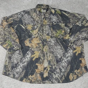 Mossy Oak Break Up Camo Shirt Nylon Long Sleeve Button Up Vented - Picture 1 of 9