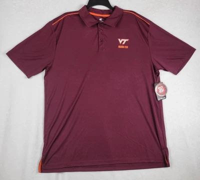 Новый с Ярлыками мужской размер XXL Virginia Tech хоккеи Колизей поло вышитый темно-бордовый винтажный - Изображение 1 из 4